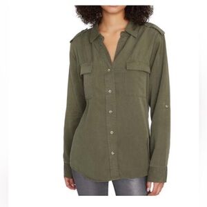 Sanctuary Olive Green Button-Up Shirt